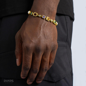 Bracelet tennis multi-gemmes, bracelet en cristal, bracelet multicolore, bracelet diamant arc-en-ciel, bracelets en pierres précieuses - Product Image 5