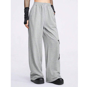 Pantalon de jogging streetwear d'hiver pour femme, coupe ample, longueur intégrale, jambe large, taille à cordon de serrage, vente en gros - Product Image 5