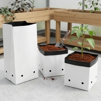 Sacs de culture biodégradables et recyclables en plastique durable - Semis de pépinière noir et blanc hydroponiques toutes saisons