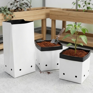 Sacs de culture biodégradables et recyclables en plastique durable - Semis de pépinière noir et blanc hydroponiques toutes saisons - Product Image 2