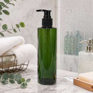 Botella de PET Verde Oscuro de 500 ml para Champú, Fabricante Vietnamita, OEM ODM, Botella Redonda de Plástico de 24 mm para Gel de Ducha con Tapa y Bomba - Product Image 5