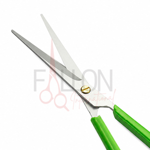 Professional Hair Scissors Stainless Steel Sharp Blade Green Plastic <b>Handle</b> Right Handed Salon <b>Shears</b> - Product Image 2