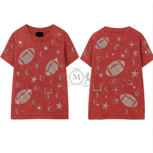 T-shirt personnalisé pour homme avec strass, coupe oversize, manches courtes, col rond, motif football tricoté, style décontracté, impression logo au dos - Product Image 6