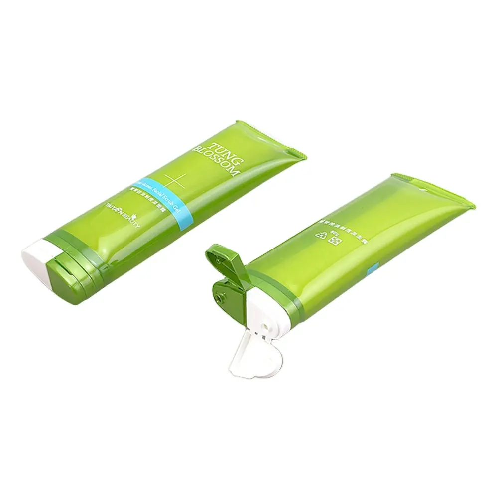 50ml Cosmetic dual chamber tube for lotion with flip cap PCR Sugarcane ECO material innovation cosmetic tube double formulation