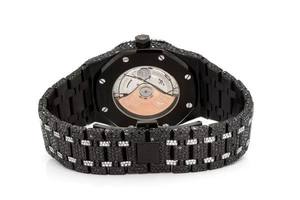 Trending VVS Moissanite Black Diamond Mecánico Automático Iced Out Reloj de pulsera Hip Hop Bling Moda para hombres al precio más bajo - Product Image 3