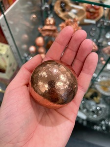 Esfera de metal pulido martillado, bola de cobre hecha a mano, esfera de metal pulido, adorno decorativo de lujo, artículo de regalo de Navidad - Product Image 1
