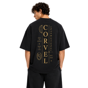 Relaxed Fit Black Graphic Tee Short Sleeve Crew Neck Oversized men's <b>shirts</b> DTG Printed Men's Streetwear OEM Bulk Manufacturer - Product Image 1