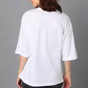 Camiseta con estampado de panda para mujer, manga tres cuartos, corte holgado, cuello redondo, 100% algodón, transpirable, estilo para todas las estaciones - Product Image 4
