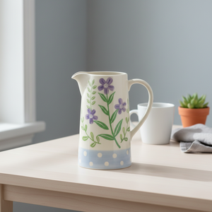 Carafe en grès de qualité supérieure 3460936-1.8, motif floral estampé tout autour, 1800 ml - Product Image 4