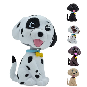 Perro Bobblehead Blanco con Puntos Negros, Decoración Ecológica para el Hogar, Auto u Oficina, Ideal para Acción de Gracias y Regreso a Clases - Product Image 4