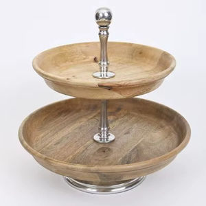 Support à gâteau en bois écologique pour la présentation de gâteaux, cupcakes, pâtisseries, service de cuisine, vaisselle de table, objet décoratif - Product Image 1