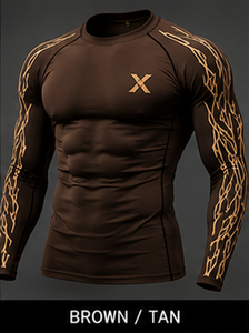 Your Gym Logo Long Sleeve Gym <b>Compression</b> <b>Shirt</b> Workou <b>Men</b> Quick Dry Spandex Polyester Printed Front X Logo Full Sleeve Sport - Product Image 4