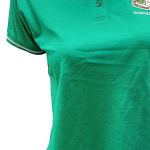 Camiseta Polo de Algodón Verde para Mujer, Manga Corta, Informal, con Bordado Gráfico, Ropa de Moda para Uso Diario, Cómoda y Elegante - Product Image 3
