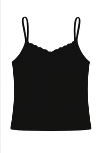 Top de tirantes finos de punto acanalado casual para mujer con volantes de encaje dulce, transpirable, de algodón elástico, para pedidos al por mayor - Product Image 5