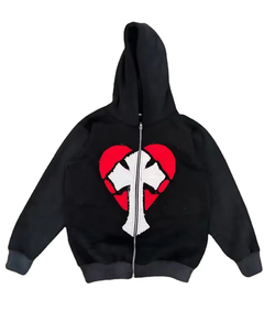 Sudaderas con Capucha para Mujer, Personalizadas con Logotipo, Estampadas, Lavadas al Ácido, con Efecto Desgastado por el Sol, con Pedrería, de Tela Gruesa - Product Image 5