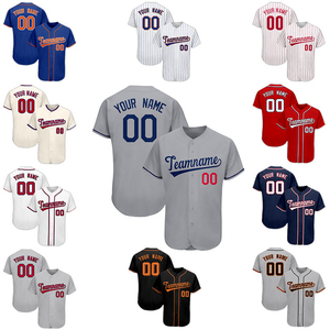 Custom Short Sleeve Oversized Plain Embroidered Striped Men Baseball <b>Shirts</b> - Product Image 2
