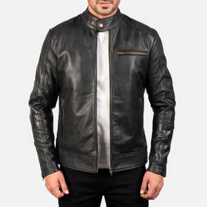 Vestes en cuir classiques pour hommes avec fermeture éclair, nouvelle collection, vestes en cuir pour hommes, hiver, couleur personnalisée - Product Image 1