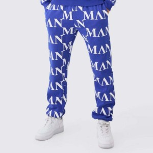 Men's Blue Solid Breathable Streetwear Jogger Pants Casual Fleece <b>Knitted</b> 100% Cotton 400g Winter Wear - Product Image 2