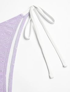 Ensemble de bikini tendance pour femmes, maillot de bain colorblock à nouer sur le côté, fabricant OEM - Product Image 3