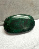 Opale ovale chauffée de laboratoire, taillée à facettes, verte, avec jeu de couleurs et effet de feu, 5000 carats, pour la décoration d'ongles