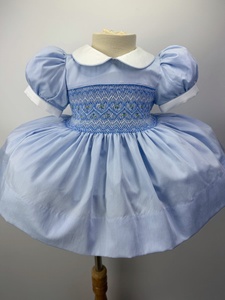 Ensembles de robes pour bébés filles brodées à la main du Vietnam, commandes en gros personnalisées, faible MOQ, support OEM/ODM. Blue Cott - Product Image 5