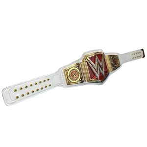เข็มขัดแชมป์ WWE คุณภาพพรีเมียม สายใส ดีไซน์สีทองและสีแดง ปรับแต่งชื่อได้ สำหรับแฟนๆ และงานอีเว้นท์ - Product Image 2