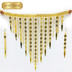 ALANKEET CREATIONS – Parure de bijoux chic pour femme, collier ras-du-cou plaqué or antique tendance, chaîne à maillons de 18 pouces, design classique en laiton - Product Image 2