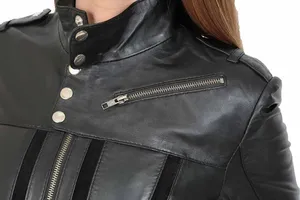 Chaqueta de cuero genuino para mujer, diseño único y de moda, ropa informal, talla adulta, chaqueta de cuero elegante para mujer, cuero auténtico. - Product Image 5