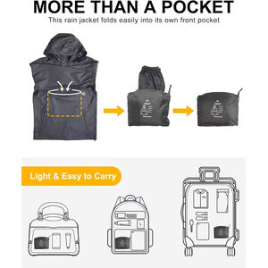 Veste de pluie imperméable pour homme de haute qualité, coupe-vent, légère, pour la randonnée en plein air, personnalisation de la marque, OEM ODM disponible, livraison rapide - Product Image 4