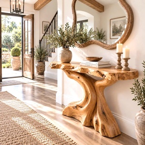 Mesa de consola estilo casa de campo, mesa de consola de madera recuperada, mesa de entrada de madera hecha a mano, muebles de consola, decoración única para el hogar - Product Image 5