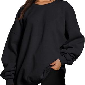 Sudaderas de gran tamaño para mujer de alta calidad, sudaderas con capucha, jersey de cuello redondo de lana, suéteres, ropa informal cómoda de moda de otoño - Product Image 5