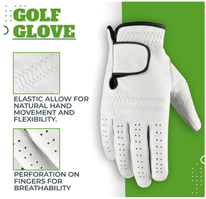 Gants de golf Vantrex Industries VI-GG-673 unisexes en cuir Cabretta respirant antidérapant avec sangle de poignet réglable pour droitier - Product Image 2