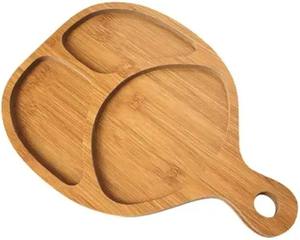 Plateau de service en bois naturel, grand plateau rustique pour servir les aliments, plateau en bois massif pour desserts, pain, viande, pour la cuisine et les fêtes - Product Image 3