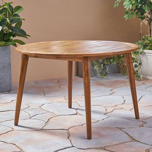 Tavolo da Pranzo in Legno di Acacia Semplice ed Elegante per Intrattenimento all'Aperto - Product Image 3