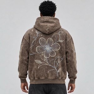 Sudadera con capucha bordada para hombre que ofrece una sensación acogedora, un aspecto moderno y costuras refinadas, perfecta para atuendos informales, fines de semana y uso al aire libre. - Product Image 3