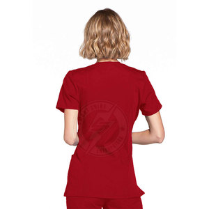 Hot Sale Latest Design <b>Scrub</b> Women Mock Wrap <b>Tops</b> Made In High Quality Material Women Mock Wrap <b>Tops</b> - Product Image 4