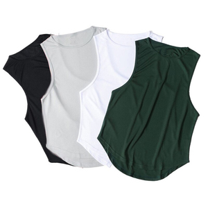 <b>Men's</b> Quick Dry Solid Color <b>Tank</b> <b>Top</b> O-Neck Sleeveless Casual Workout Wear in Black Gray <b>White</b> Green - Product Image 1