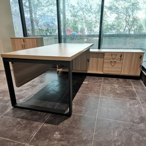 Modern Executive <b>Desk</b> Wood Office Furniture Contemporary Design Storage <b>Cabinet</b> Home Office Freestanding - Product Image 5