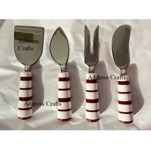 Custom Logo 304 Stainless Steel <b>Cheese</b> <b>Knife</b> <b>Set</b> of 4 Piece With Resin Handle Fork Spreader Heart <b>Knife</b> Wedding Events Tableware - Product Image 5