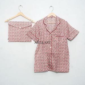 Conjunto de Pijama para Mujer, Cuello en V, Estampado Digital de Cerezas, Secado Rápido, Sexy, para Primavera/Otoño/Verano, Superventas - Product Image 6