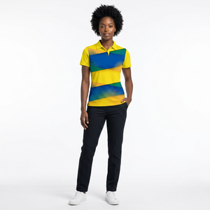 Men's Short Sleeve Polo Shirt Geometric <b>Pattern</b> Yellow Blue Green Sublimation Print Quick Dry <b>Knitted</b> Polyester Casual Fit - Product Image 3