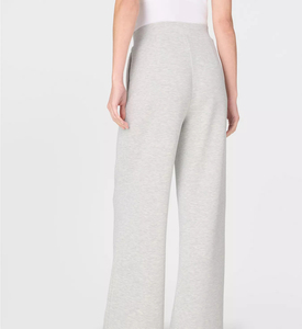 Pantalon évasé sans couture pour femme avec taille côtelée croisée en V, effet froncé invisible, jambes évasées, pantalon large de sport - Product Image 4