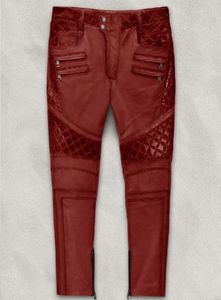 กางเกงหนังสีแดงไหม้สไตล์เอาท์โลว์ - Product Image 2