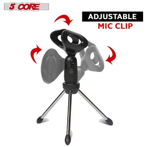 5 Core <b>Mic</b> Stand Adjustable Desk Microphone Stands Tripod Portable Table Pedestal Para Microfono - Product Image 2