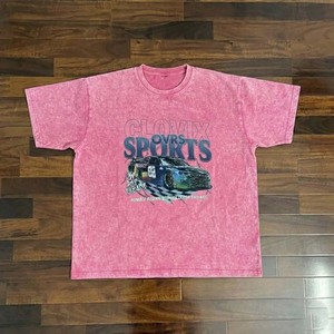 T-shirt Premium coupé et cousu, délavé à l'acide, avec impression graphique personnalisée, en matière respirante de qualité supérieure, vente en gros, streetwear - Product Image 3
