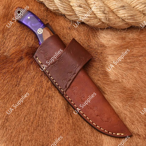 มีดใบตายคุณภาพสูง เหล็กกล้าคาร์บอนสูง 1095 สำหรับล่าสัตว์และกิจกรรมกลางแจ้ง ด้ามไม้และเรซิ่น ความแข็ง 58 HRC รับผลิตแบบ OEM - Product Image 6