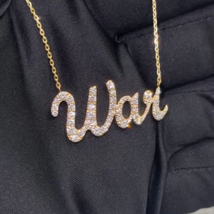 Joyería Estilo Hip Hop Rapper, Personalizada con Diamantes VVS Cultivados en Laboratorio, Colgante Clásico con Letra Inicial Chapado en Oro para Hombre y Mujer, Plata 925 - Product Image 1