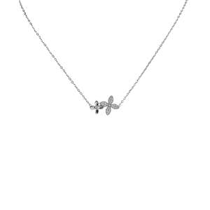 YE195-YC-N9373S Collar con Colgante de Cadena de Serpiente con Diamantes Chapado en Rodio para Mujer, Estilo Minimalista para Uso Diario - Product Image 1
