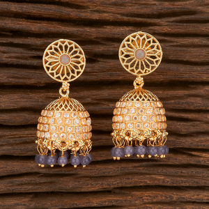 ต่างหู Jhumki โบราณชุบโรเดียม206916 - Product Image 3