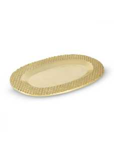 Plateau de service ovale doré, plateau rectangulaire de qualité alimentaire, finition brillante, plateau de cuisine - Product Image 3